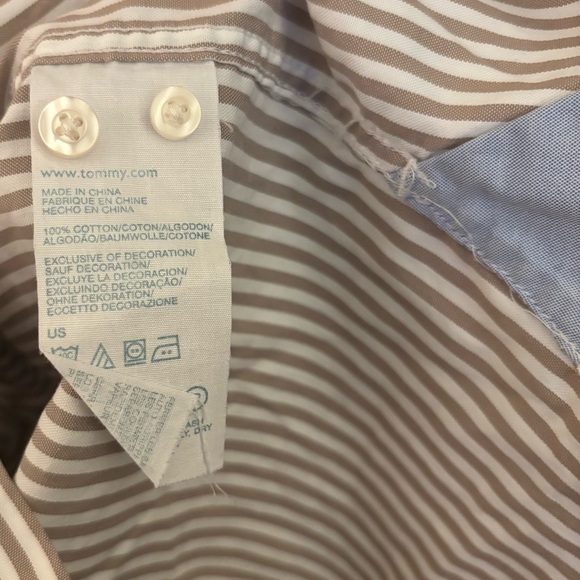 Tommy Hilfiger 100% Cotton Striped Button Down, Size M - Picture 5 of 8